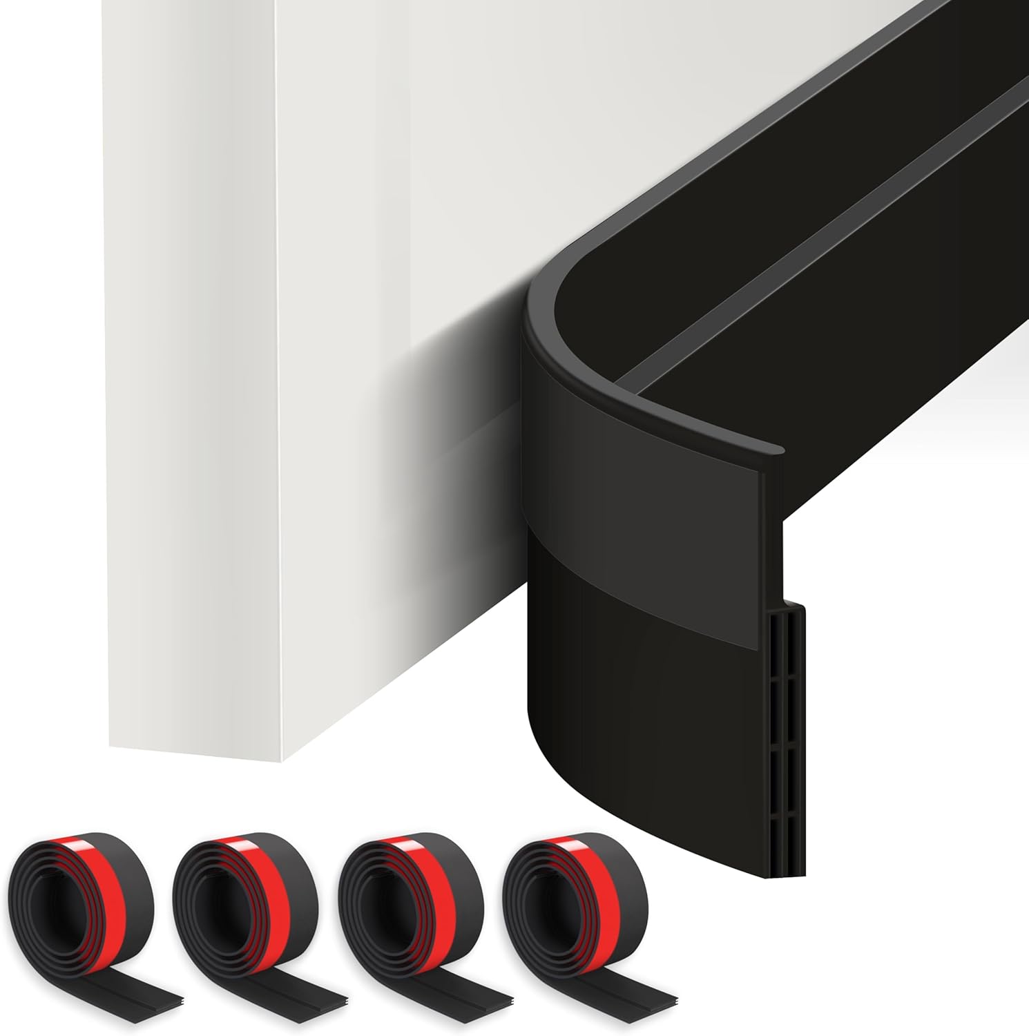 Sightor 4 Pack Door Draft Stopper Black