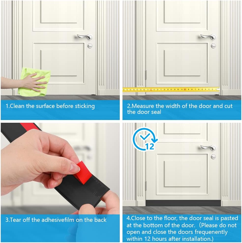 Energy Saving Door Draft Stopper Anti-Collision Seal Black