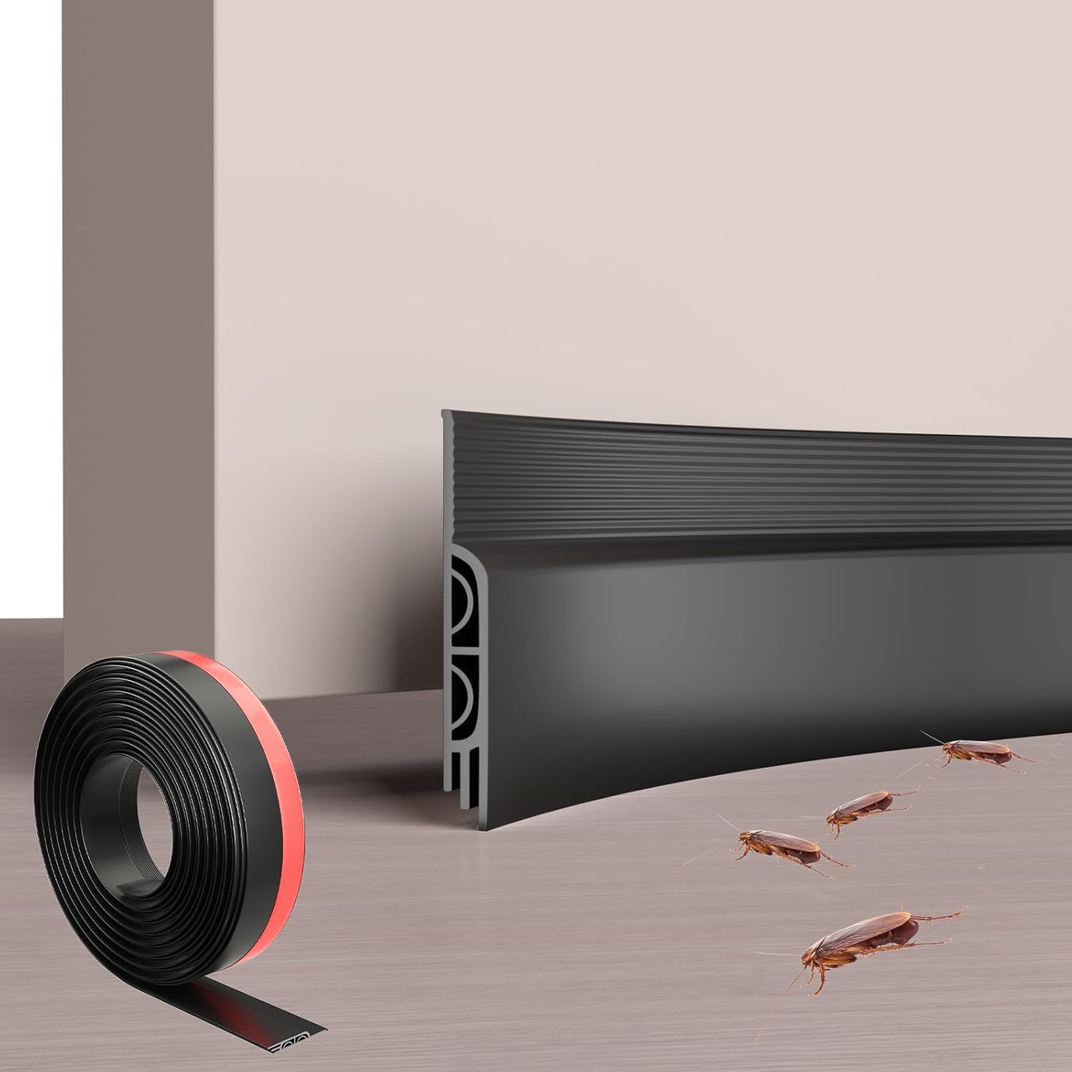 KAYLEINSTER 78 Inch Door Draft Stopper Black