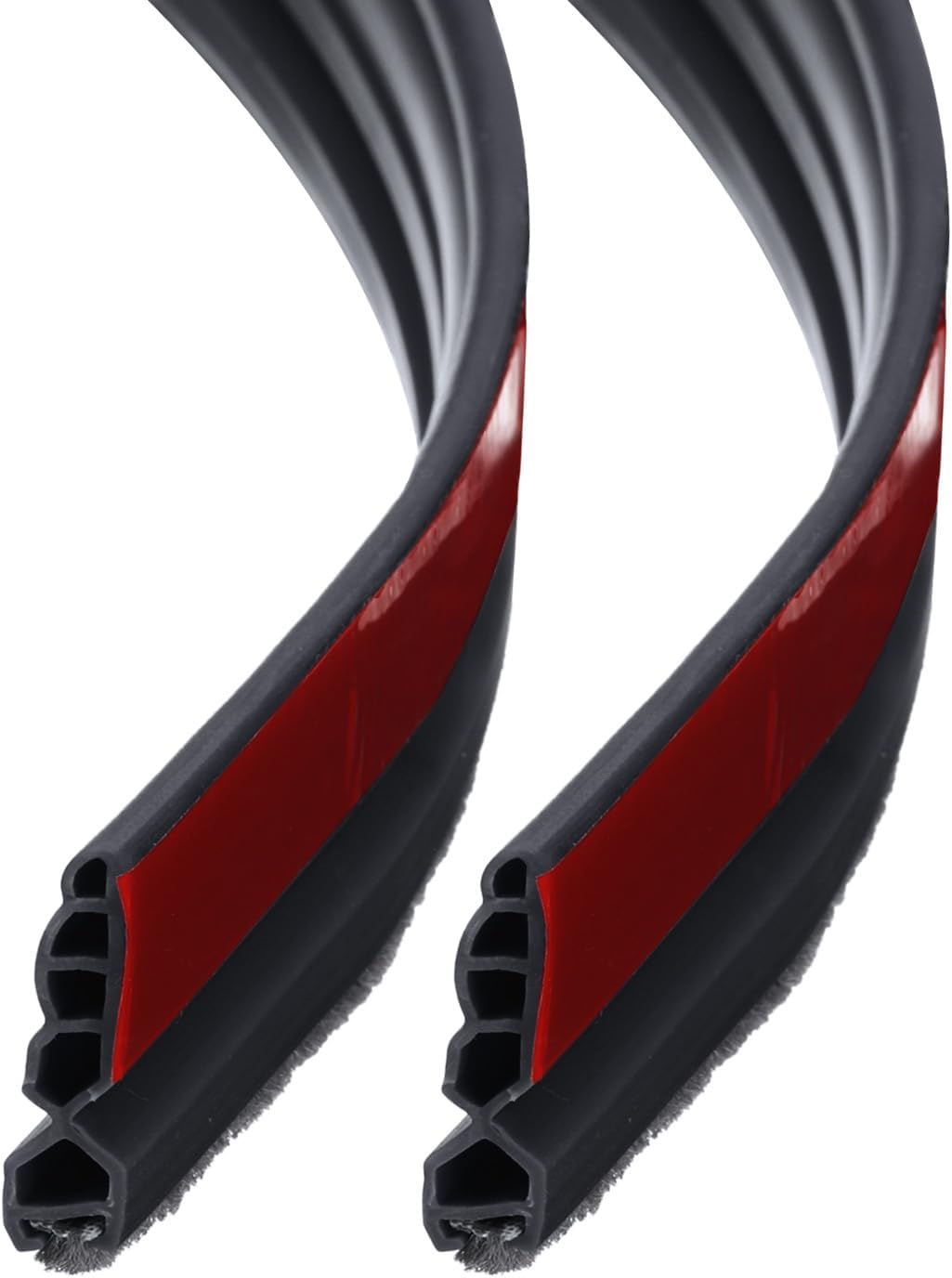 Uxcell 2pcs Door Draft Stopper with Brush Self-Adhesive Bottom Door Seal for Cold and Noise Prevention Black 3Ft