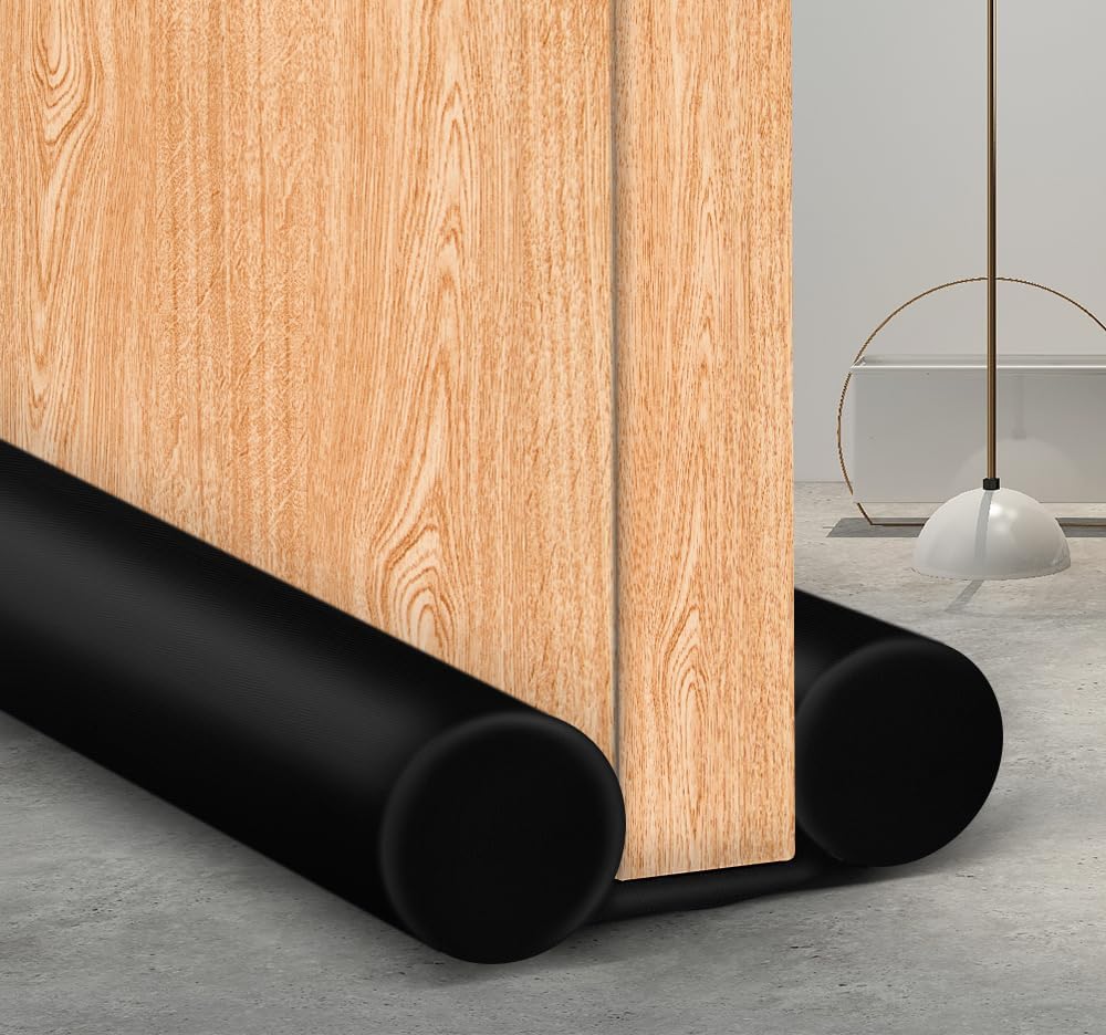 MAXTID Door Draft Stopper for 30 Inch Interior Doors Black Door Draft Blocker Fits 05 to 12 Inch Gaps