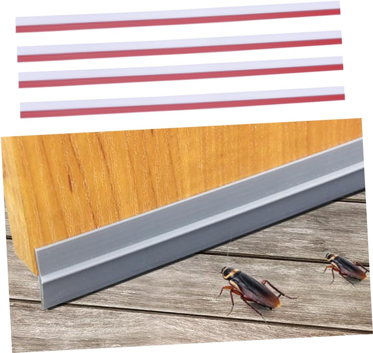 4pcs Transparent Under Door Draft Stopper Seal Soundproof Weather Stripping for Doors