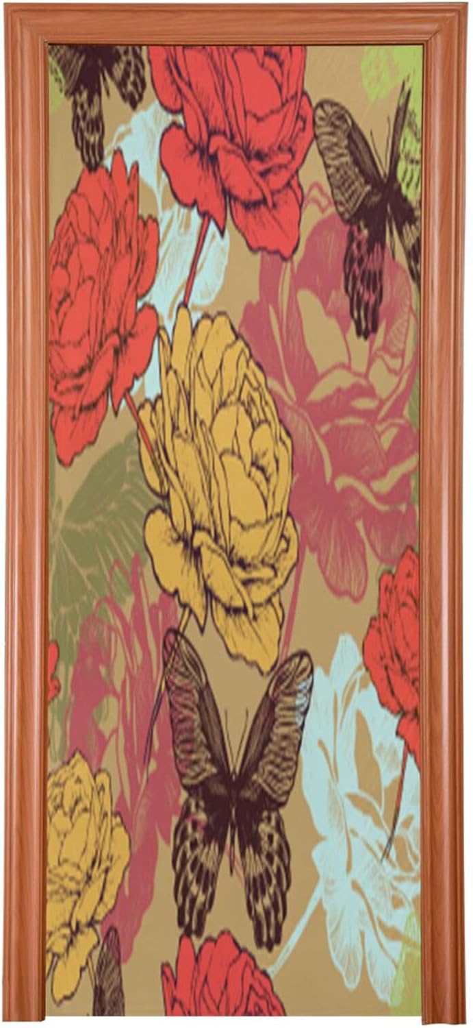 Susiyo Blooming Roses Door Cover Halloween Decoration