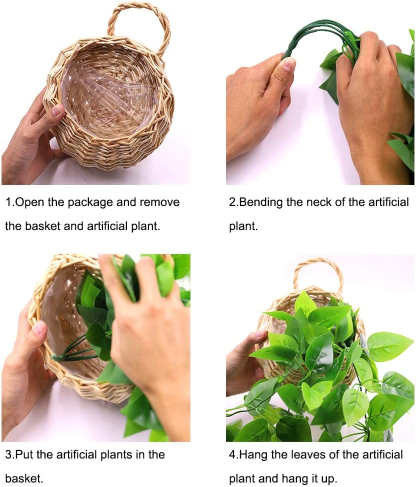 ANZOME Artificial Hanging Ivy Plants 35ft Wall Decor with Basket Included