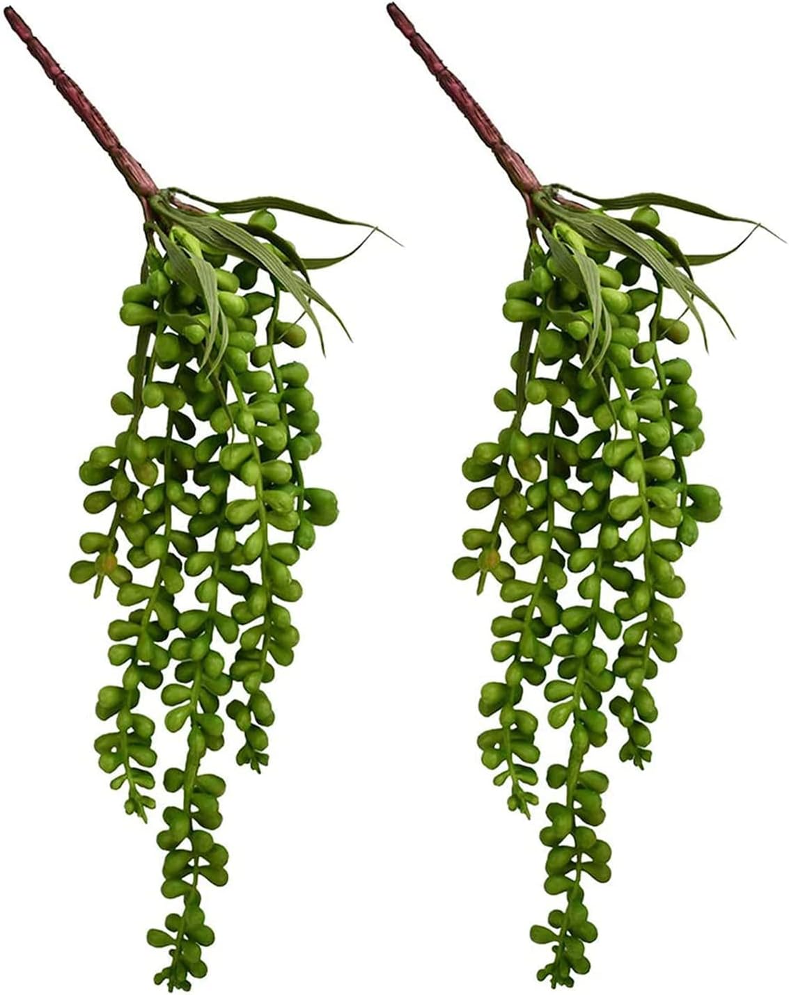 HUIANER Artificial String of Pearls Hanging Plants 134 Inch Pack of 2 for Home Office Decor