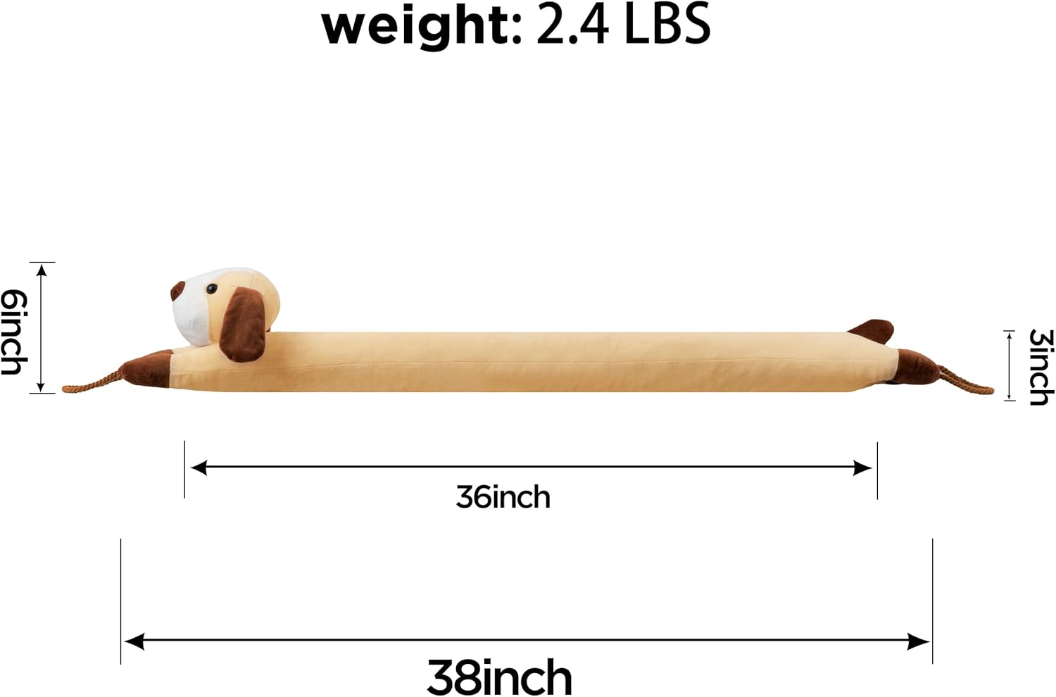 Sunolga 38 Inches Door Draft Stopper 24 LB Yellow Dog Shape