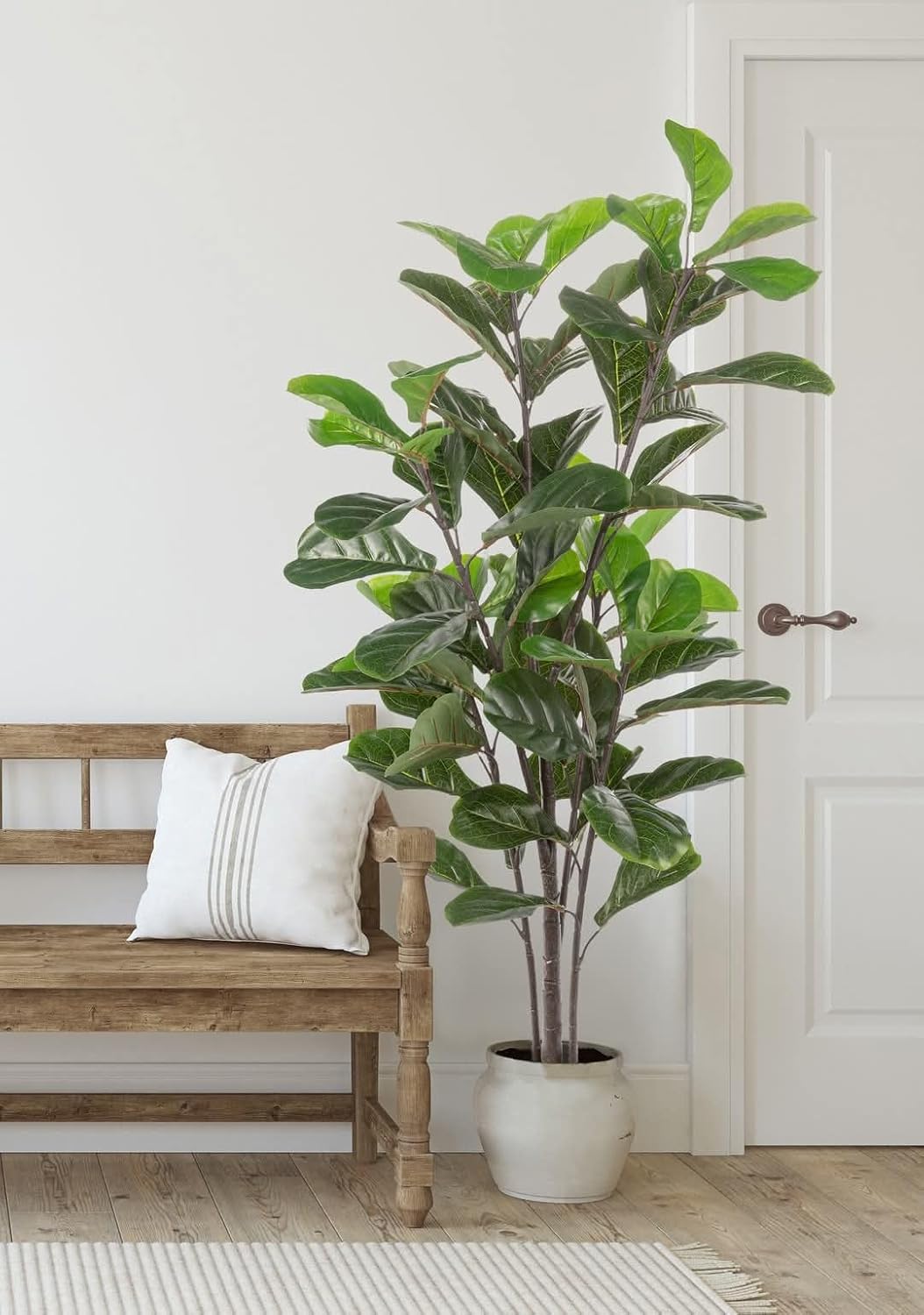 Naturae Decor Fiddle Leaf Tree Artificial Plant 47 in High