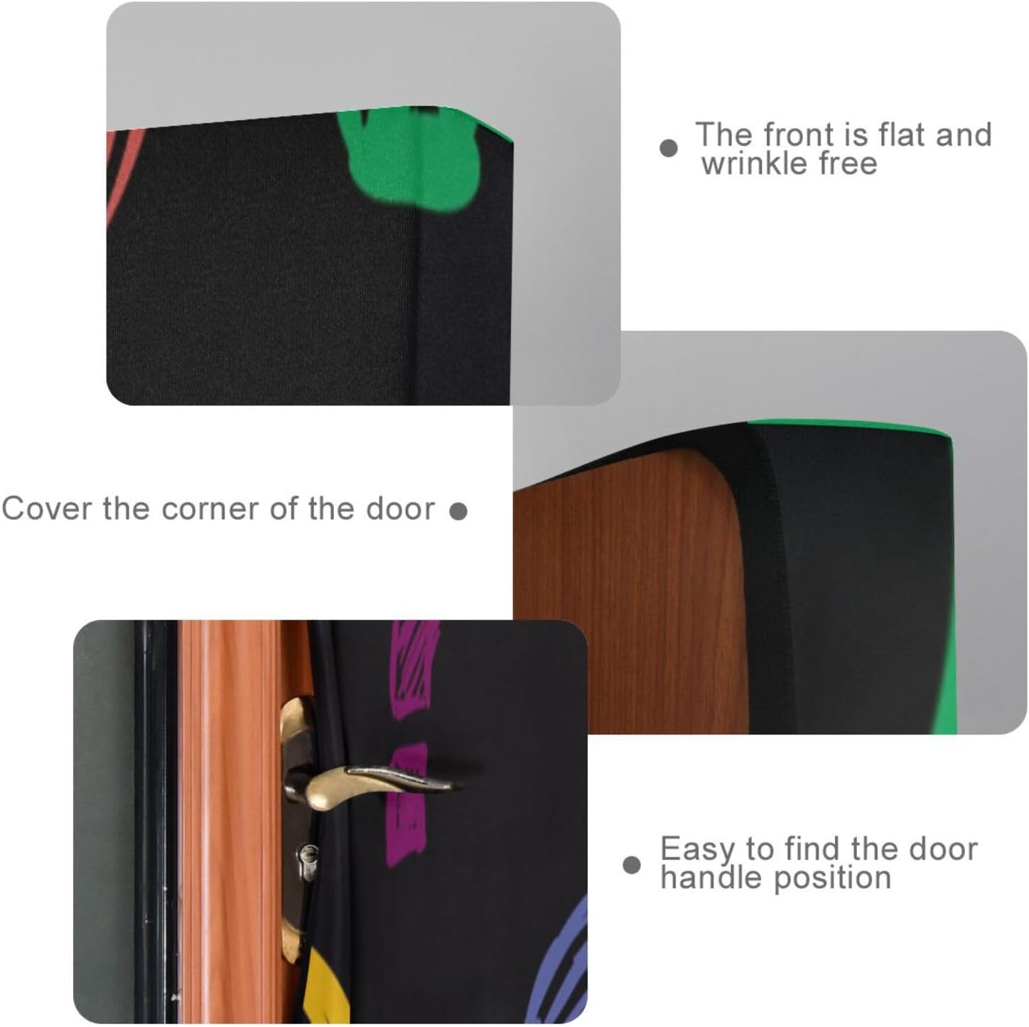 Susiyo Color Question Marks Halloween Door Cover Stretch Fabric Door Decoration for Home Party and Holiday