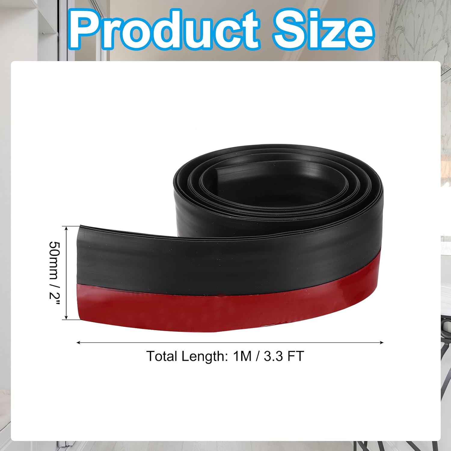 PATIKIL Door Draft Stopper 33FT Black Silicone Seal Strip
