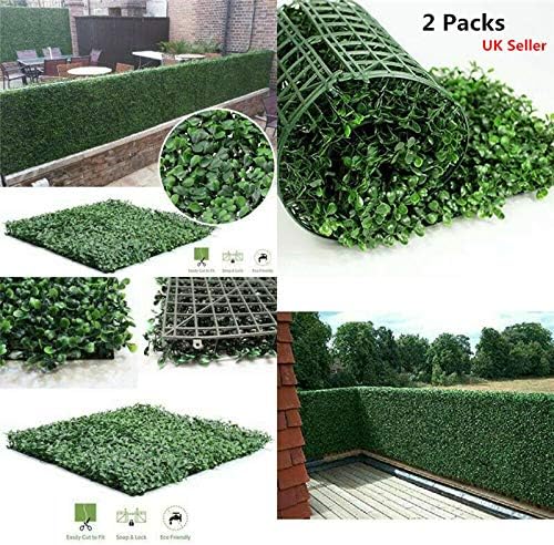 2PCS Artificial Boxwood Plants Green Wall Decor
