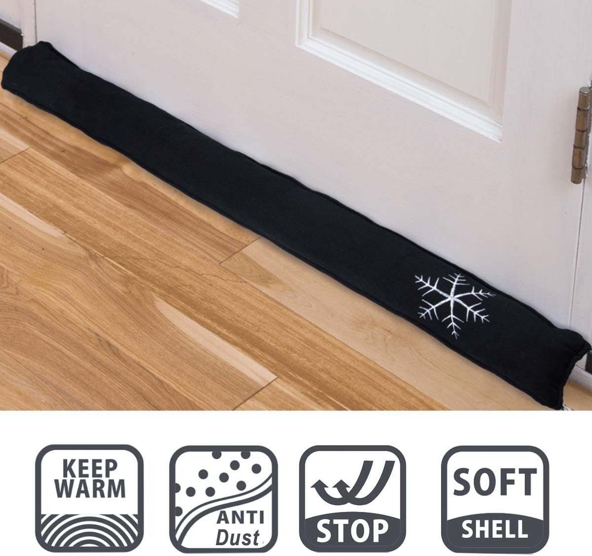Simply Genius Cold Weather Door Draft Stopper 36 Inch Black