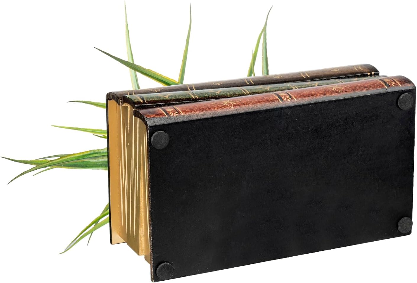 MyGift 10 Inch Vintage Book Stacked Wood Planter