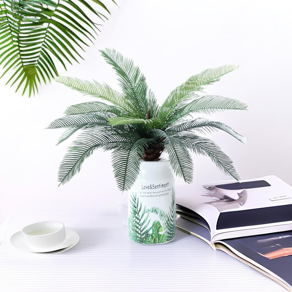 19 Inch Artificial Palm Leaf Bush for Decor