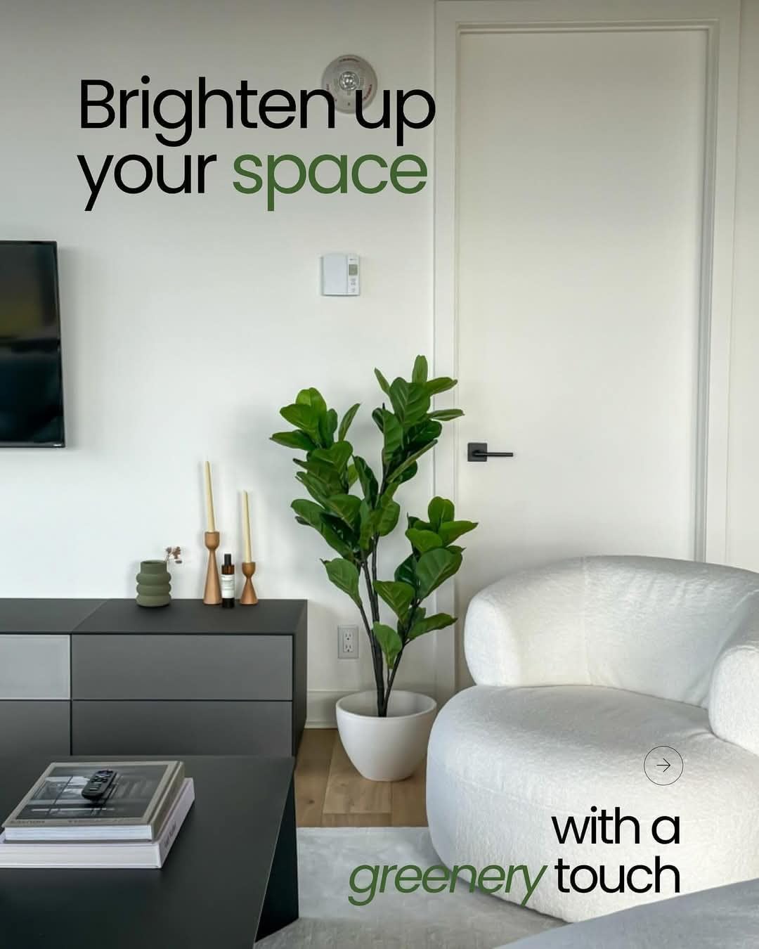Naturae Decor Fiddle Leaf Tree Artificial Plant 47 in High
