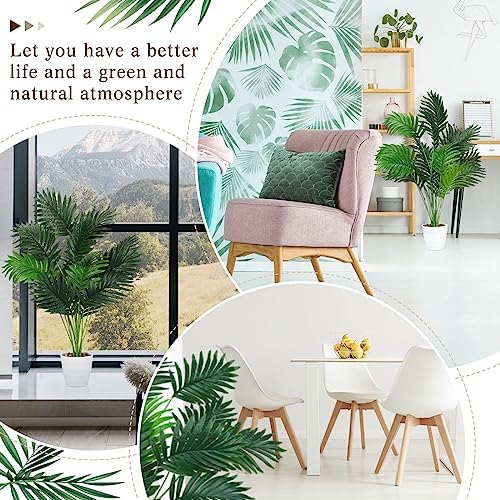 Tigeen 10 Pcs Artificial Palm Leaves Tree 33 Inch Tall