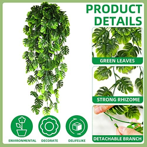 8 Pack Artificial Hanging Plants for Home Wall Garden Decor