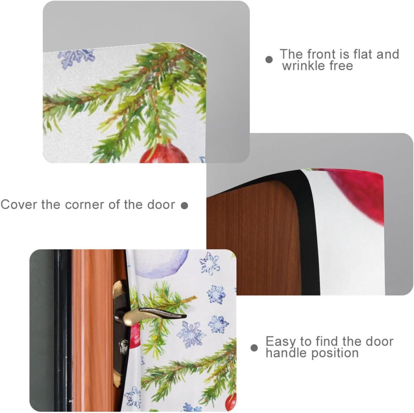 Susiyo Christmas Tree Branch Door Cover with Snowman Design Stretch Fabric 32x79 in