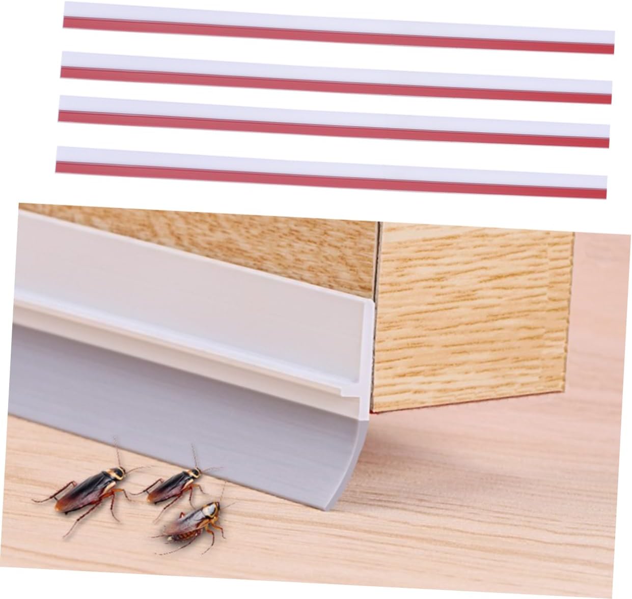 PRETYZOOM 4pcs Transparent Door Draft Stopper Soundproof Seal Strip