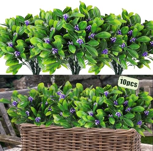RECUTMS 10 Pcs Artificial Violet Fern Plants