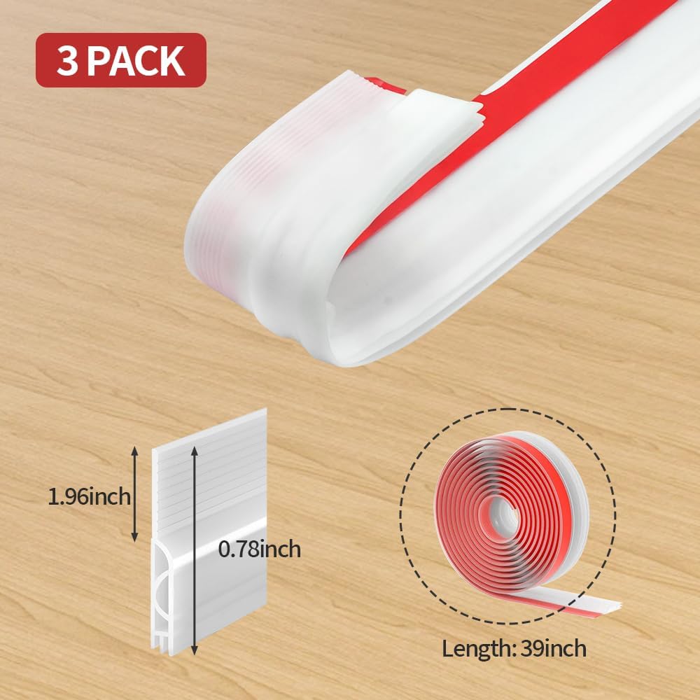3 Pack Door Draft Stopper Weather Stripping Seal