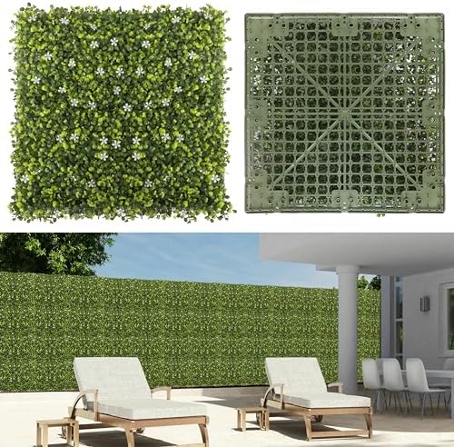 5 Packs 18x18 Artificial Plant Panels with Hard Back Faux Greenery Wall Decor