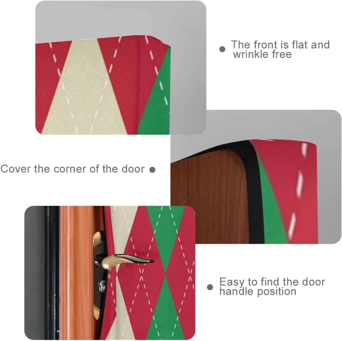 Susiyo Christmas Red Green Plaid Door Cover 32x79 in