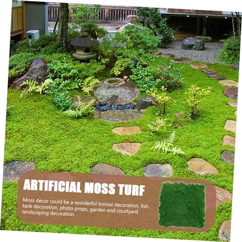 Merryhapy Artificial Moss Turf Realistic Foam Fake Grass for Garden Bonsai Decor Outdoor Landscaping