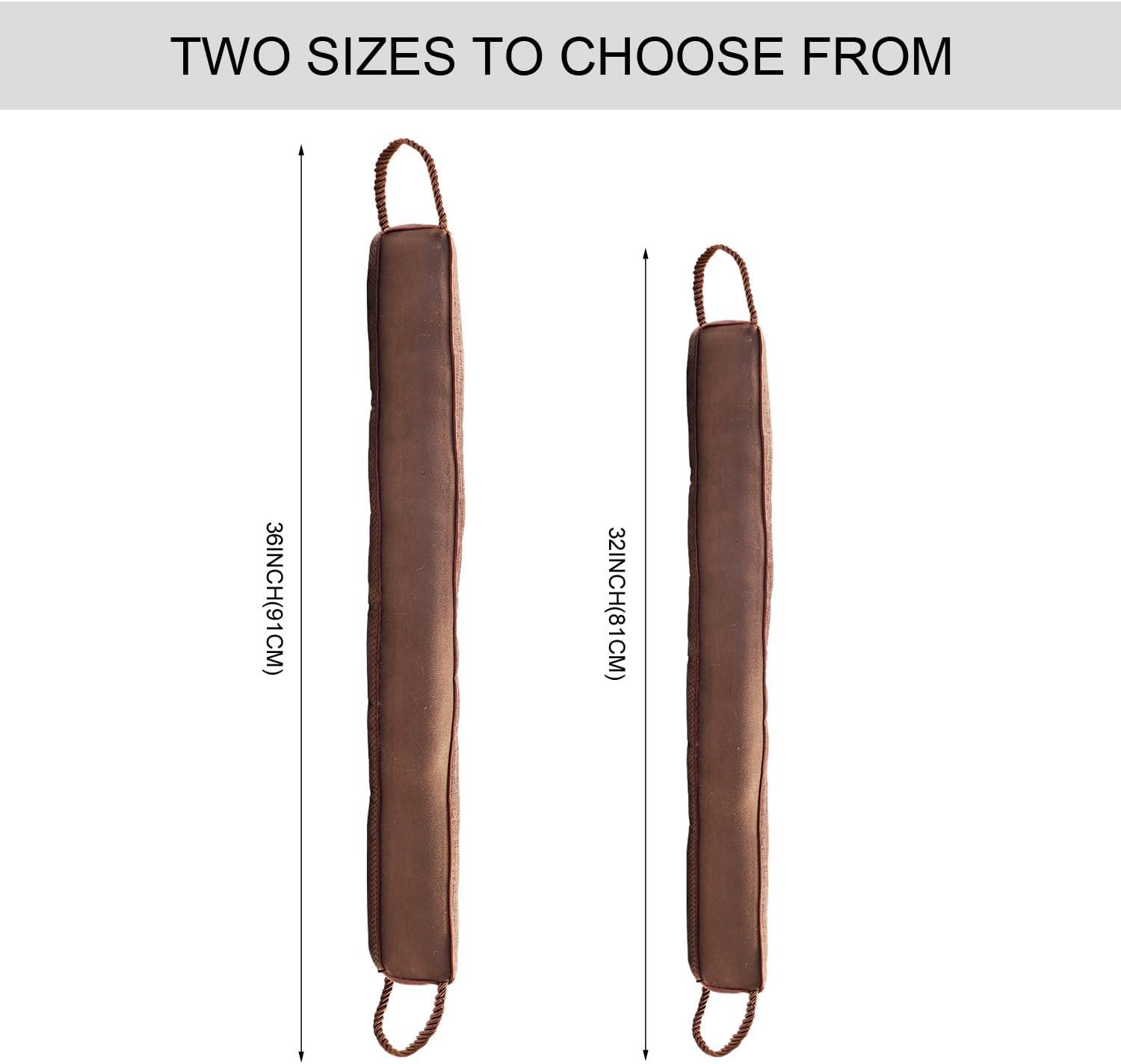 WiseTigris Door Draft Stopper Weather Stripping Noise Blocker 32 Inch Brown