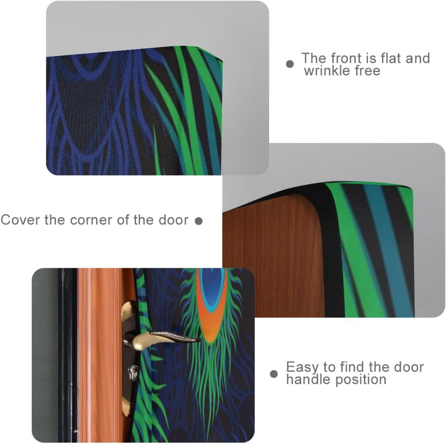 Susiyo Colorful Peacock Door Cover Halloween Decoration 32x79 in