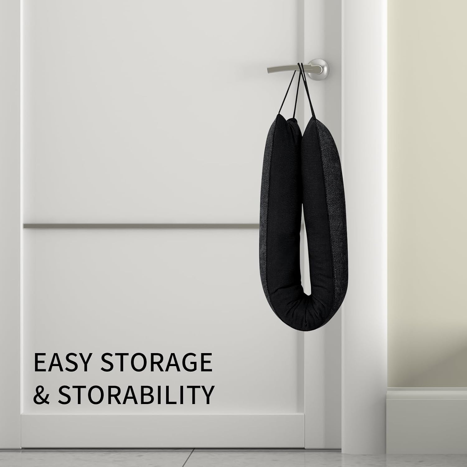 36 Inch Weighted Door Draft Stopper Black