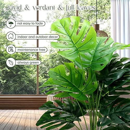 4 Pack 28 Inch Artificial Monstera Plants with Pots