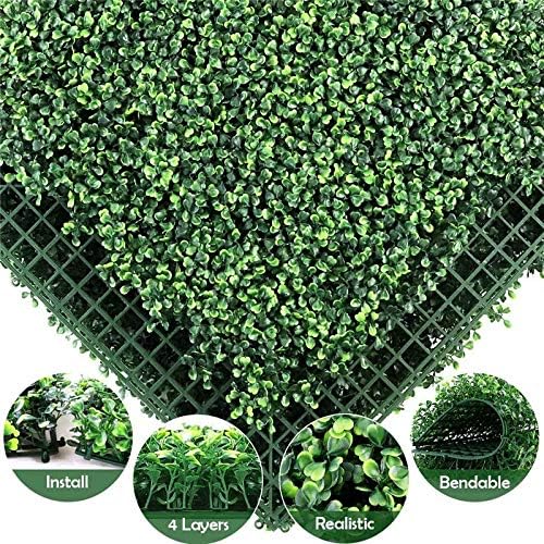 DH-Link 2 6 12 Plant Artificial Mat Greenery Wall Hedge Decor