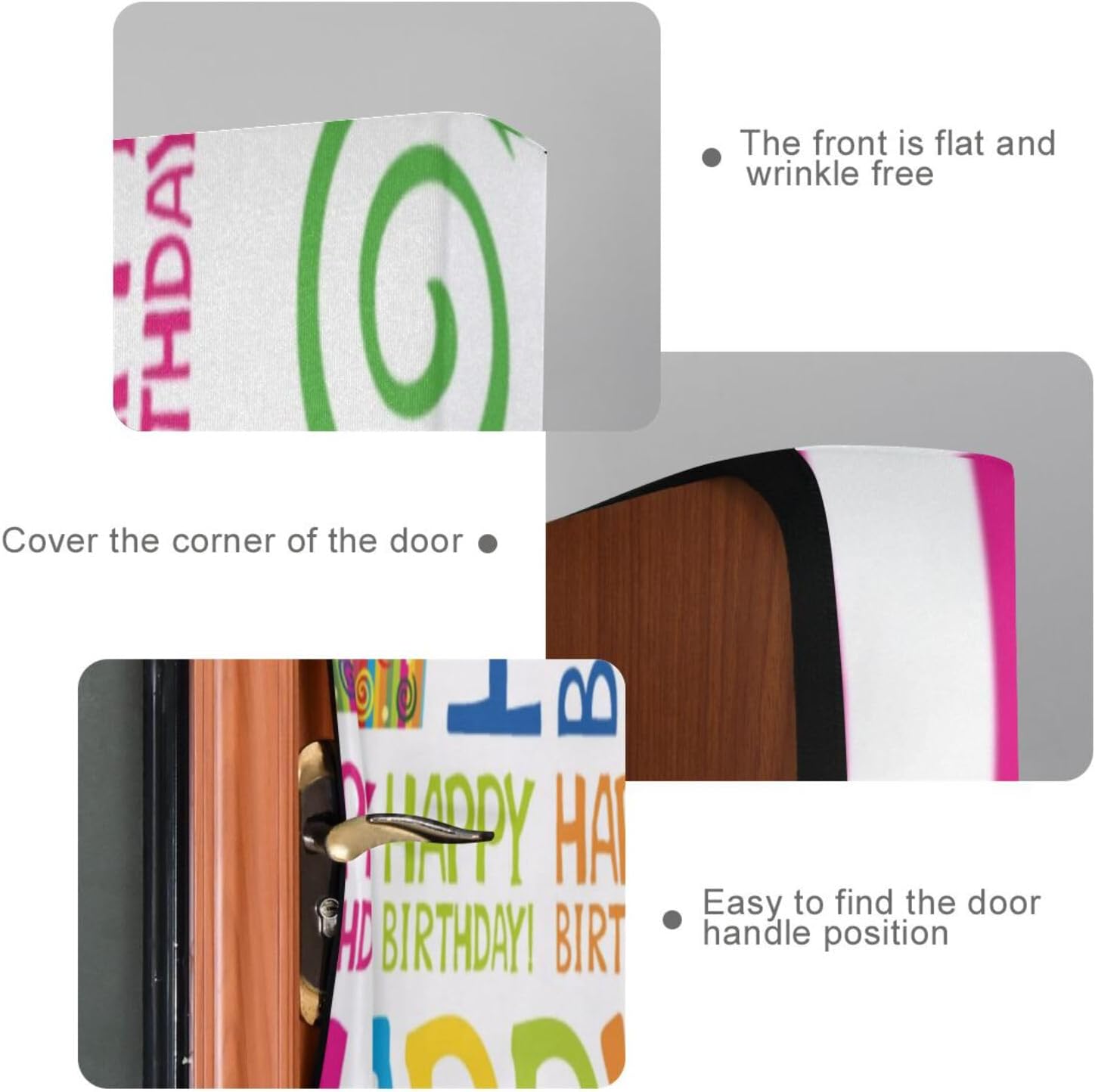 Susiyo Happy Birthday Halloween Door Cover 32x79 in Stretch Fabric Door Decoration