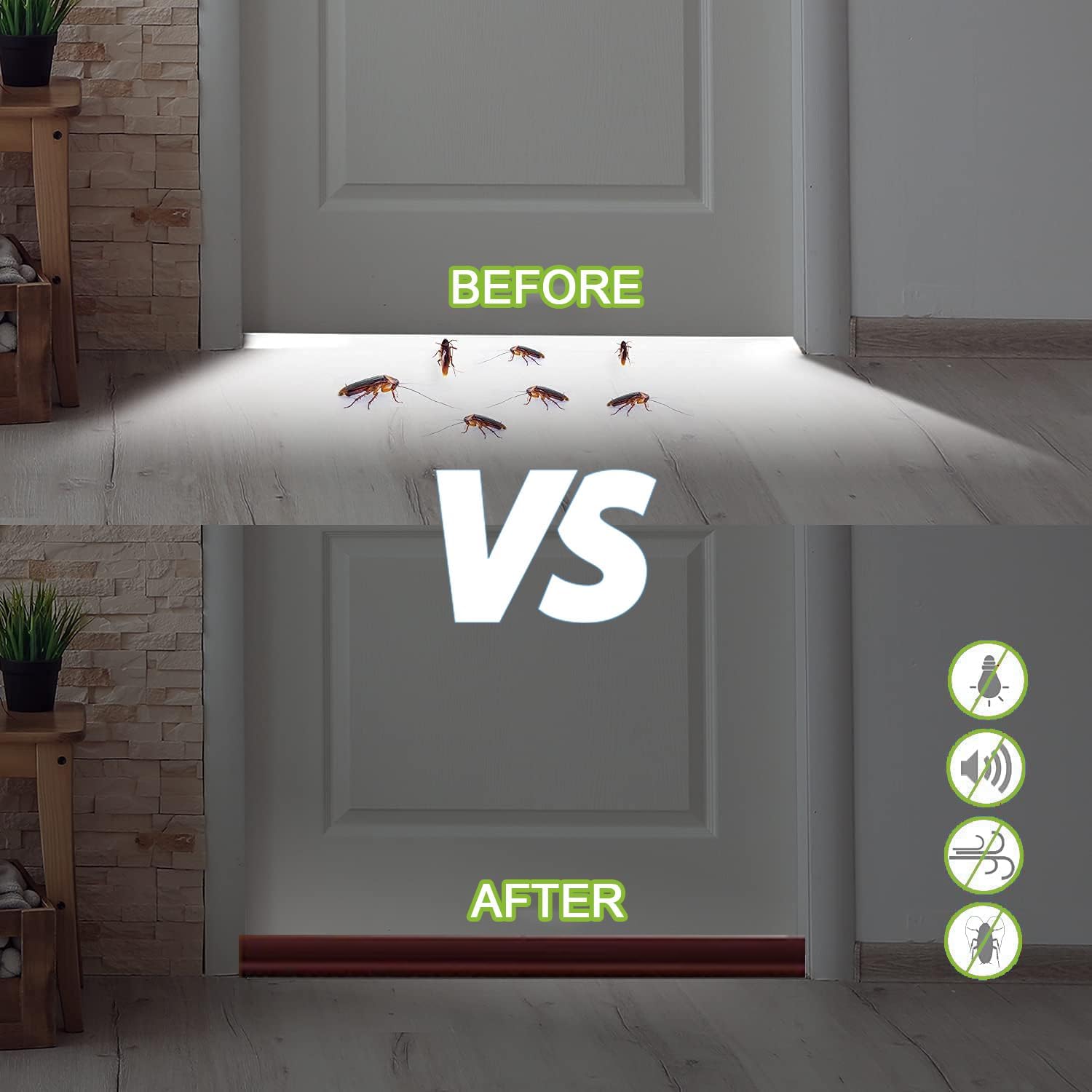 2 pcs Door Sweep Brush Draft Stopper for Bottom Under Door Bug and Dust Blocker 2 W x 39 L Brown