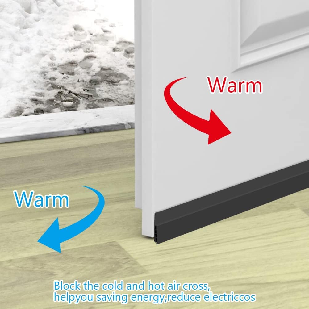 Energy Saving Door Draft Stopper Anti-Collision Seal Black