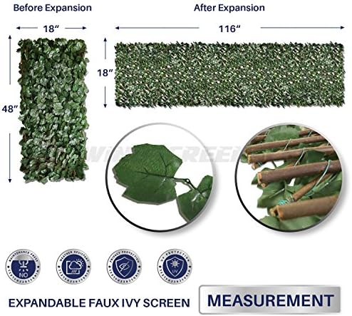 Artificial Ivy Leaf Privacy Fence Screen for Outdoor Indoor Use