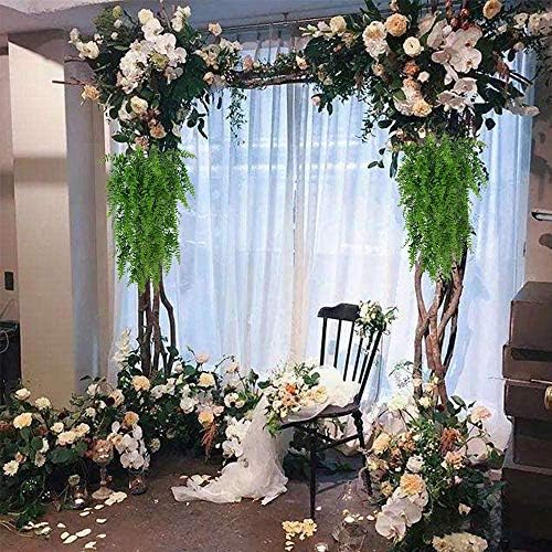 2pcs Artificial Hanging Fern Plants UV Resistant for Indoor Outdoor Dcor