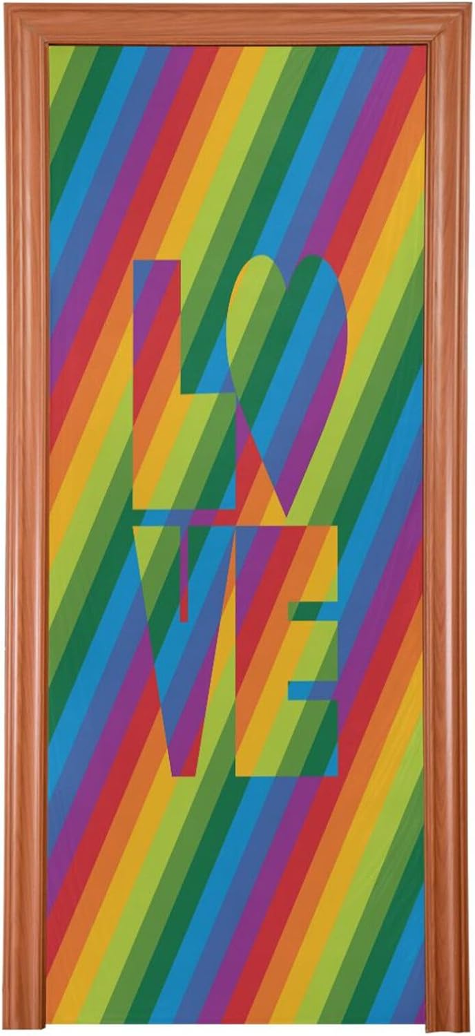 Susiyo Rainbow Love Halloween Door Cover 32x79 in 1