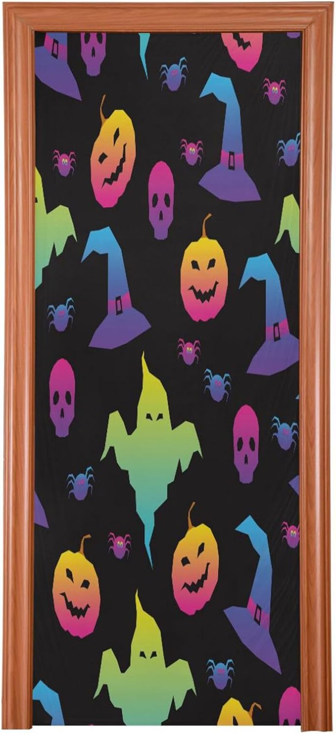 Susiyo Abstract Rainbow Halloween Door Cover
