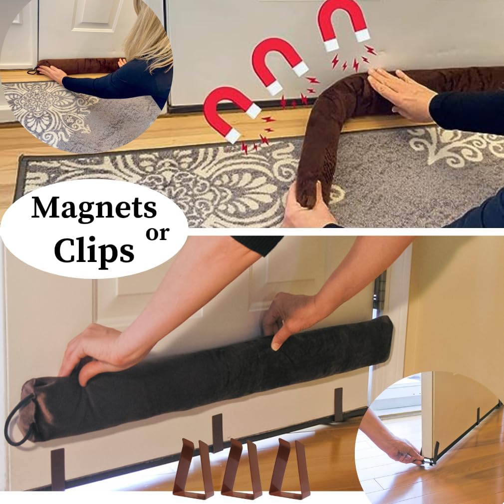 Evelots Magnetic Draft Stopper 36 Inches 2 in 1
