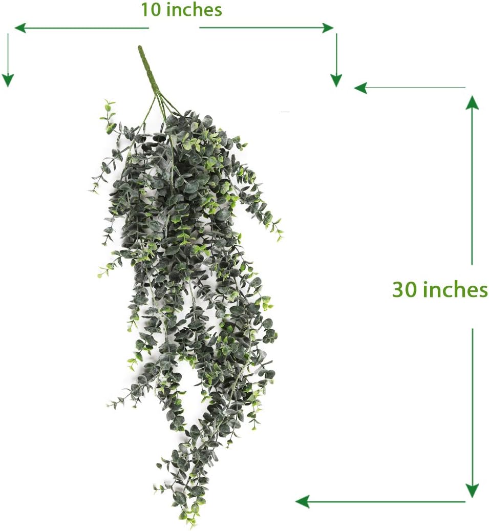 Artificial Hanging Plants 30 In Eucalyptus Greenery Set of 2