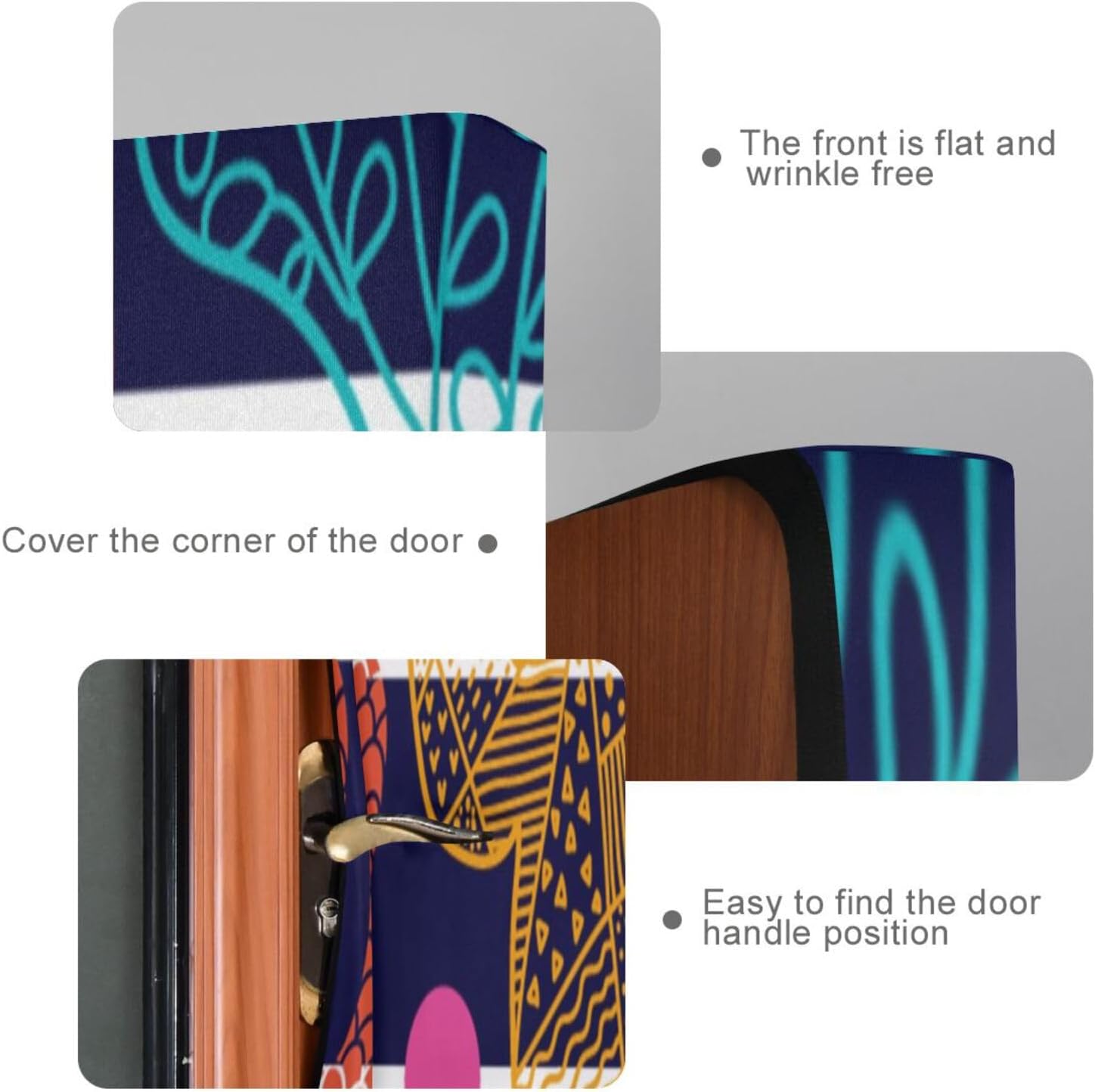 Susiyo Cute Cacti and Stripes Christmas Door Cover Stretch Fabric Decor for Home Holidays