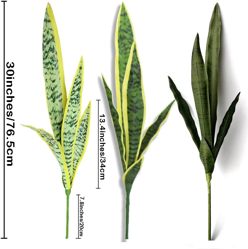 Ollain 4PCS Artificial Sansevieria Plants 30Inch Tall