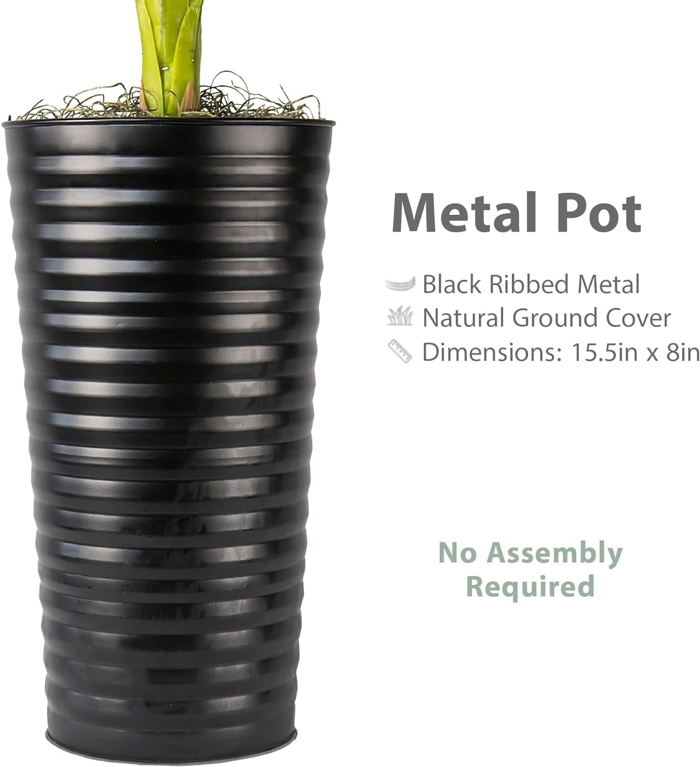 4 ft Artificial Palm Tree in Black Metal Pot