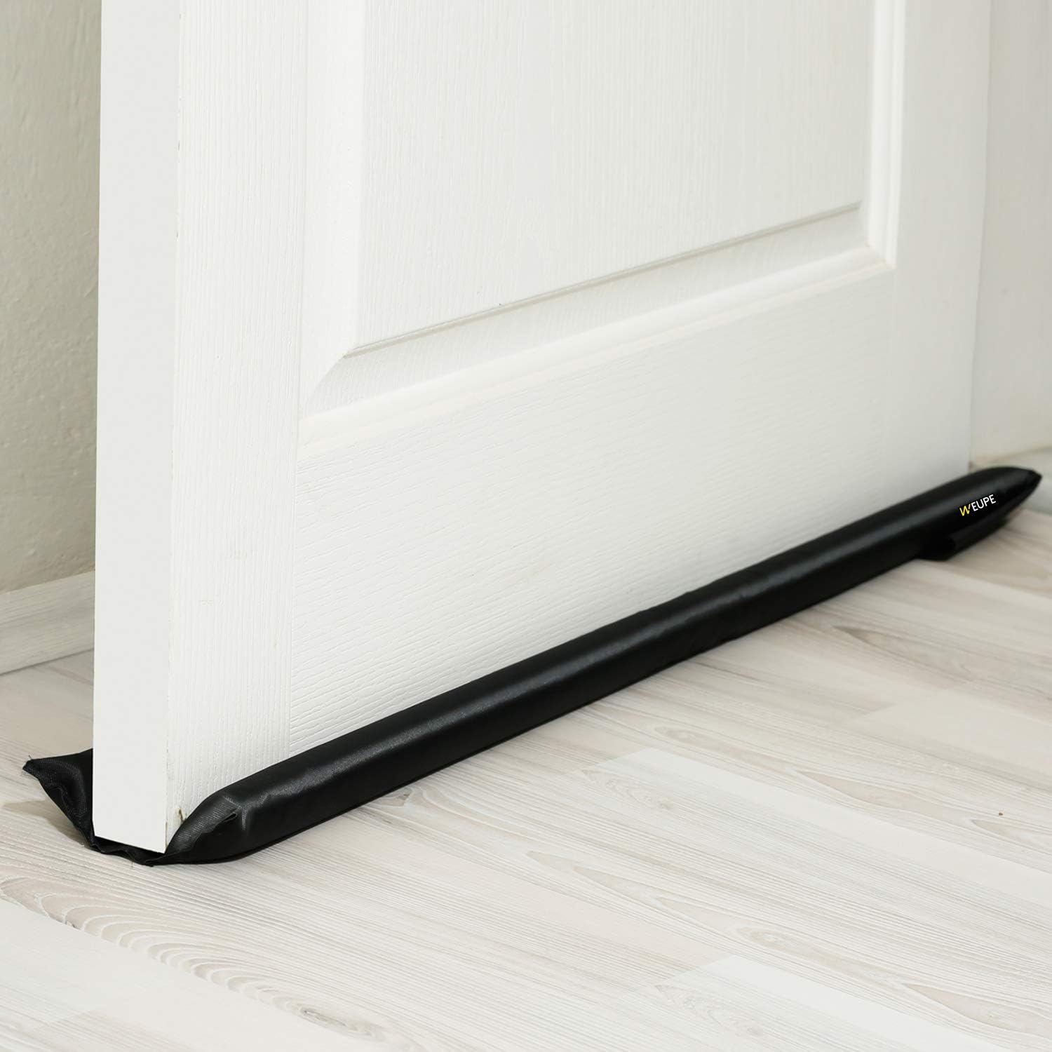 WEUPE Door Draft Stopper Double Sided 32-38 Inch Adjustable Black
