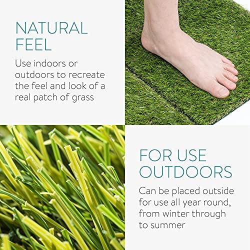 Navaris Artificial Grass Squares 12x12 Inches Pack of 4