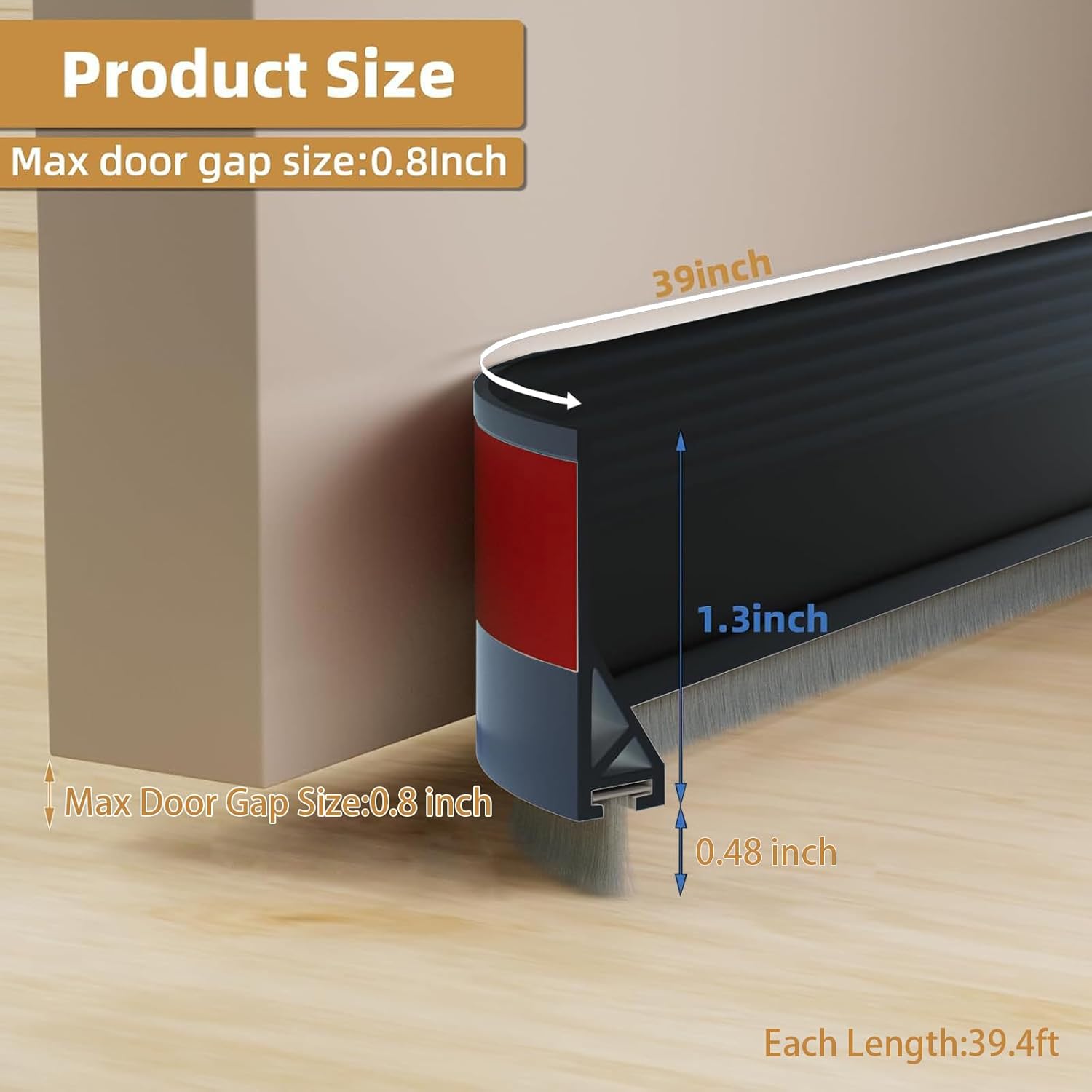 2Pack SilentGuard Pro Door Seal with Brush Tech - Noise Reduction and Energy Efficiency