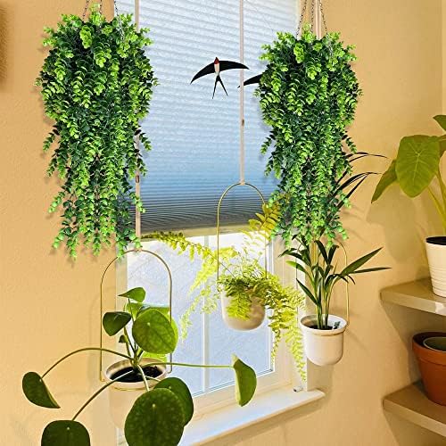 4 Pack Artificial Eucalyptus Hanging Plants for Home and Wedding Decor