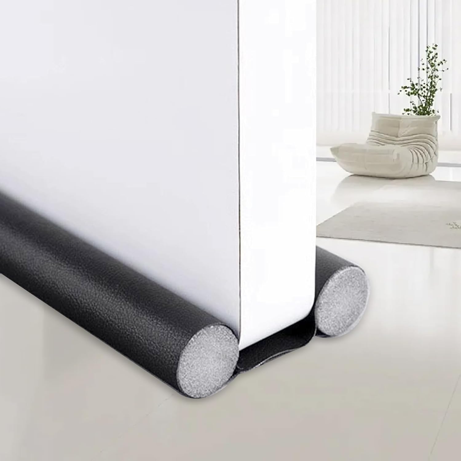 EGUARTE Door Draft Stopper 36 Inch Black Weather Stripping
