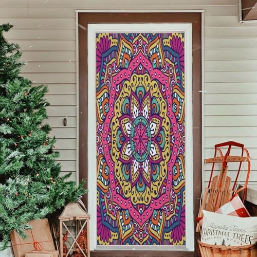Susiyo Flower Mandalas Purple Halloween Door Cover